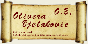 Olivera Bjelaković vizit kartica